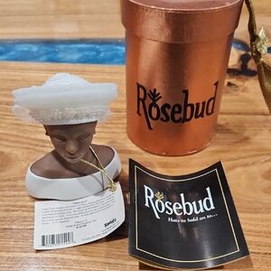 "Deacon S"Rosebud Decorative Figurine with White Hat